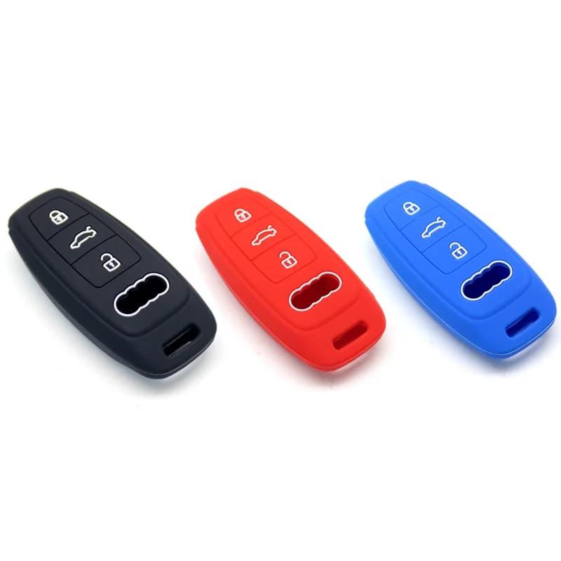 Car Key Case Fob Cover Protector Silicone Car Styling For Audi A3 2021 A6L A7 A8 Q8 E-tron C8 D5 2018 2019 2020 Car Accessories