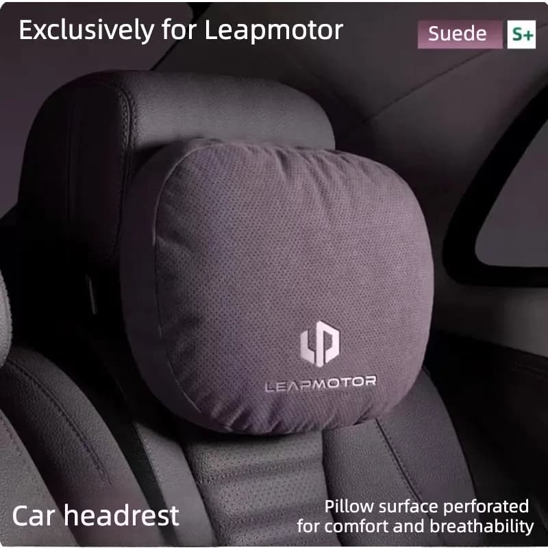 For Leapmotor C10 C11 C16 Original Style Car Headrest Neck Support Pillow Lumbar Back Cushion Suede Auto Interior Accessories