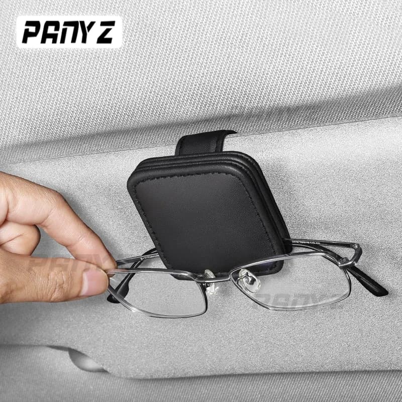 Car Sunglass Holder Car Sun Visor Glasses Case Organizer PU Leather Eyeglasses Storage Box Auto Interior Accessories