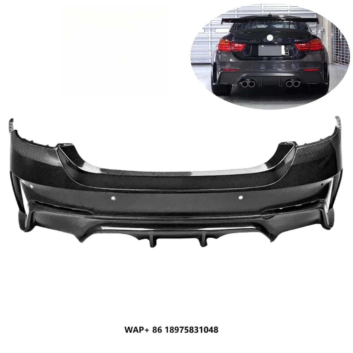 F80 F82 F83 M3 M4 Body Kit with 3D Style Full Carbon Fiber Rear Bumper
