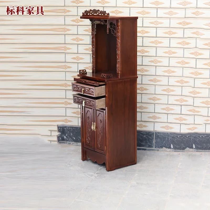 y14-shrine shrine vertical cabinet offering rack platform solid wood Buddha statue household  table
