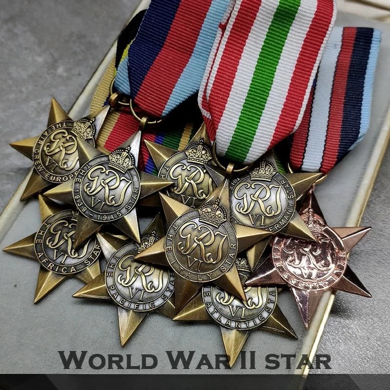 Italy Africa France Atlantic Pacific Arctic European Flying Team Myanmar World War II Star Medal replica