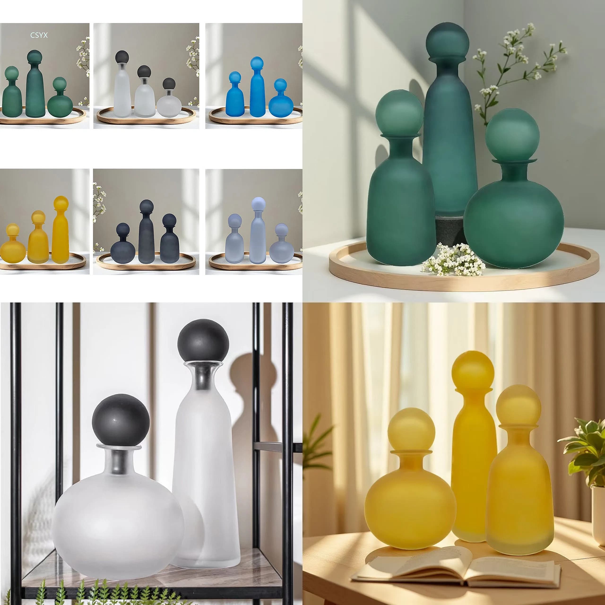 Nordic Glass Vase Decorative Home Living Room Flower Arrangement Simple Luxury Creative Desktop Ornament