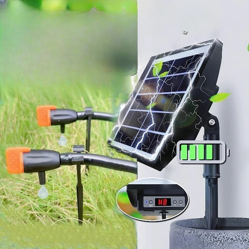Intelligent timing solar automatic flower watering device