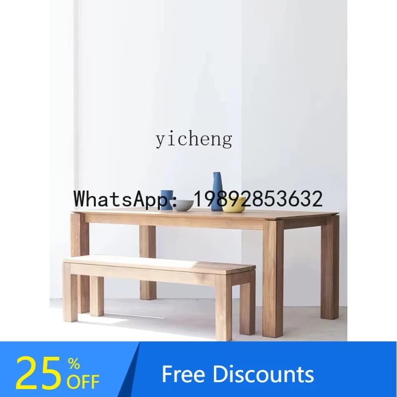 long island dining table retro dining table modern minimalist rectangular solid wood dining table and chair combination