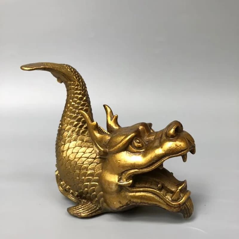 Exquisitely Crafted Home Living Room Decoration Brass Animal Arowana Ornament Craft Gift