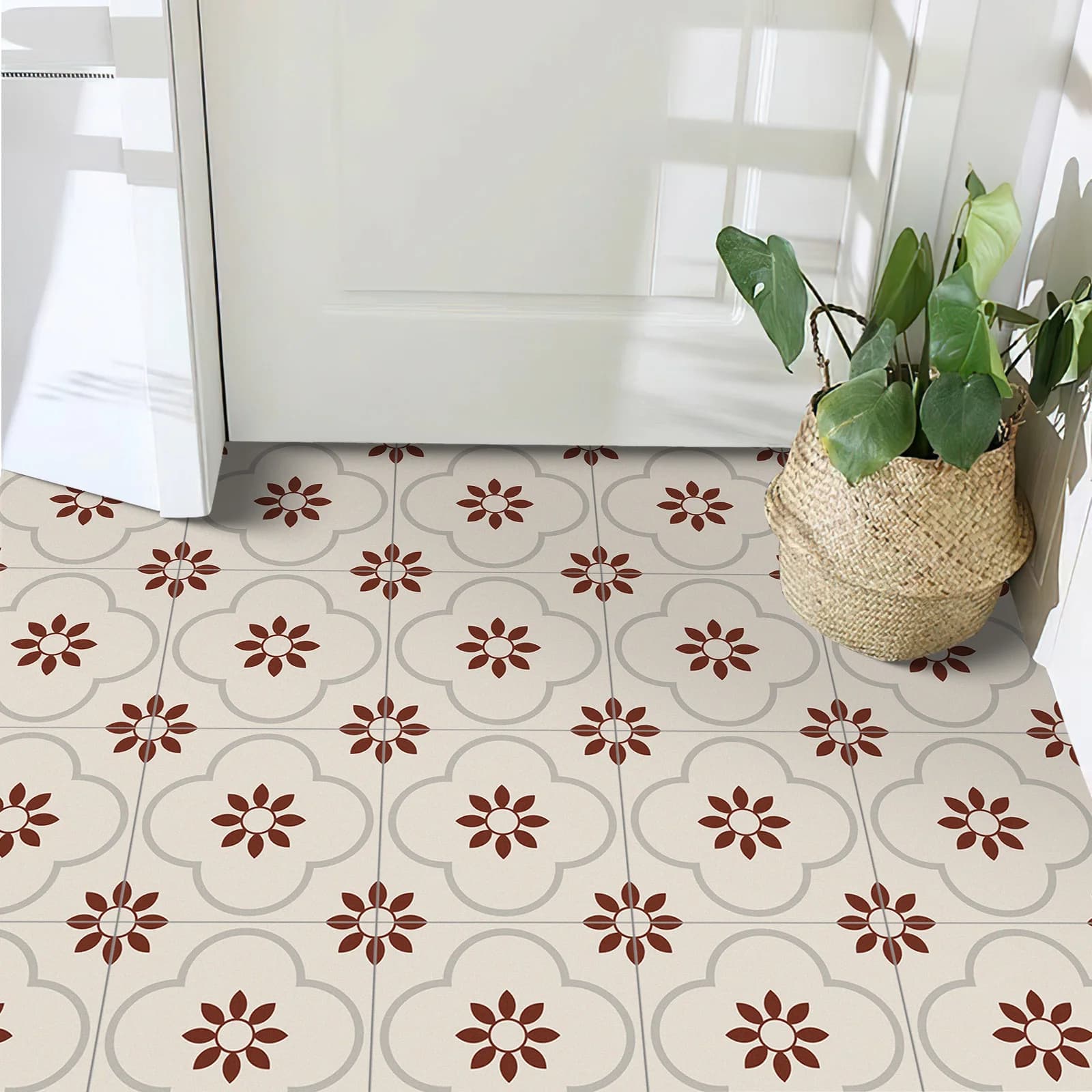 10PCS Anti-skid Floor Sticker Renter Friendly Wall & Floor tiles Peel & Stick Vinyl Floor Stickers DIY For Bathroom Renovation