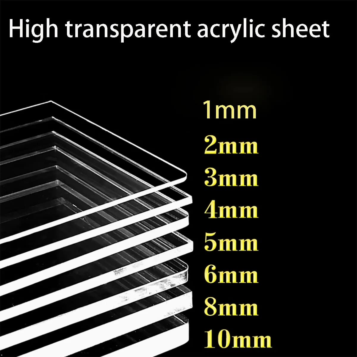 Transparent Colorless Clear Acrylic Board Perspex Plexi Glass Plate Plastic Organic Sheet Methacrylat Thickness 5mm6mm8mm10mm
