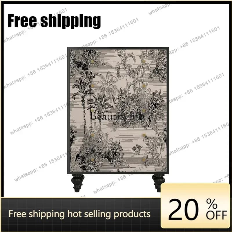 Customizable French Retro Solid Wood Chest Against The Wall Storage Cabinet Household Multi-layer StorageSSS