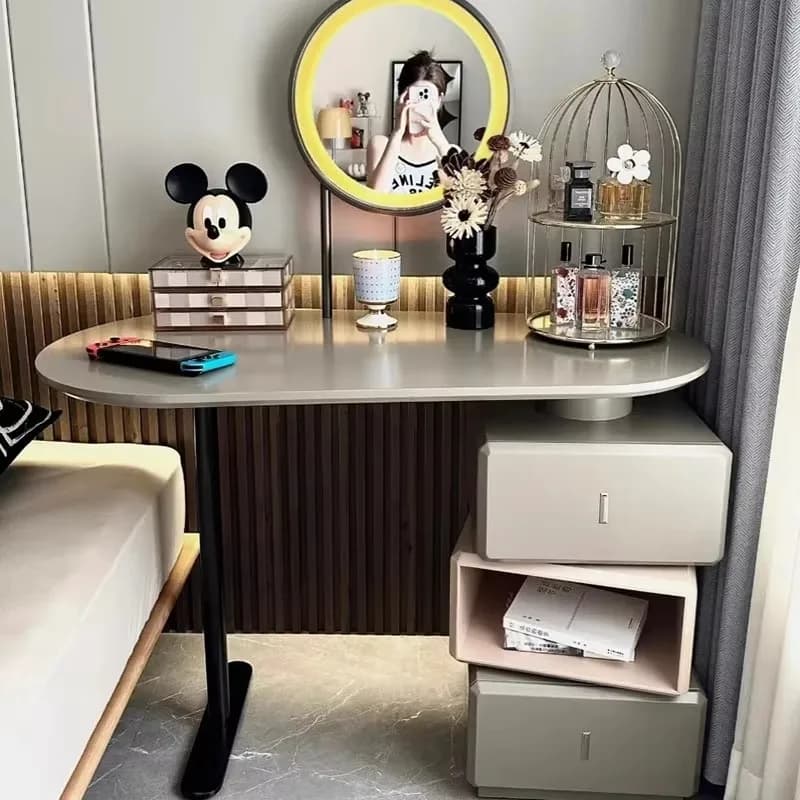 Large Nordic Storage Vanity Table Mirror Modern Luxury Adult Dresser Bedroom Drawers Europa Tocador Mueble Bedroom Furniture