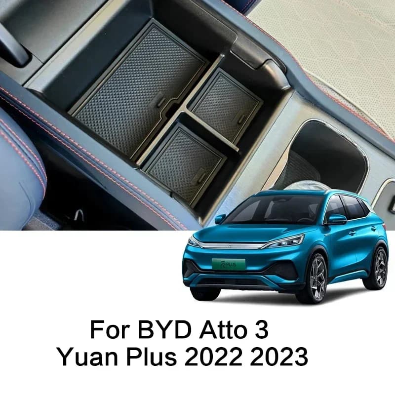 Car Center Console Organizer Armrest Storage Box Tray Container Pallet Accessories Parts For BYD ATTO 3 Yuan Plus 2022 2023 2024