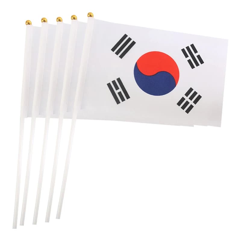xvggdg  100pcs  14 * 21cm    korean hand flag wave flags car flag Korean flag banner