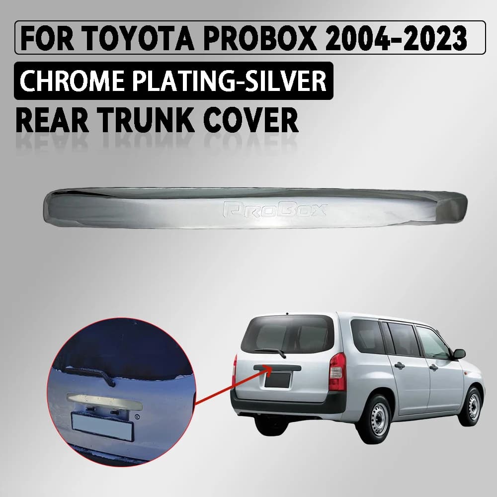 Chrome Plated Silver Car Rear Trunk Cover With Led For Toyota Probox 2004 - 2023 Car Accessories Exterior Decorate