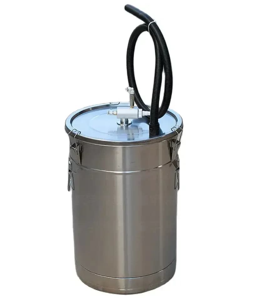 304 Electrostatic Powder Coating Hopper Experiment Paint Powder Barrel with Injector and Fluidized Bed Electrostatic Spraying Ho