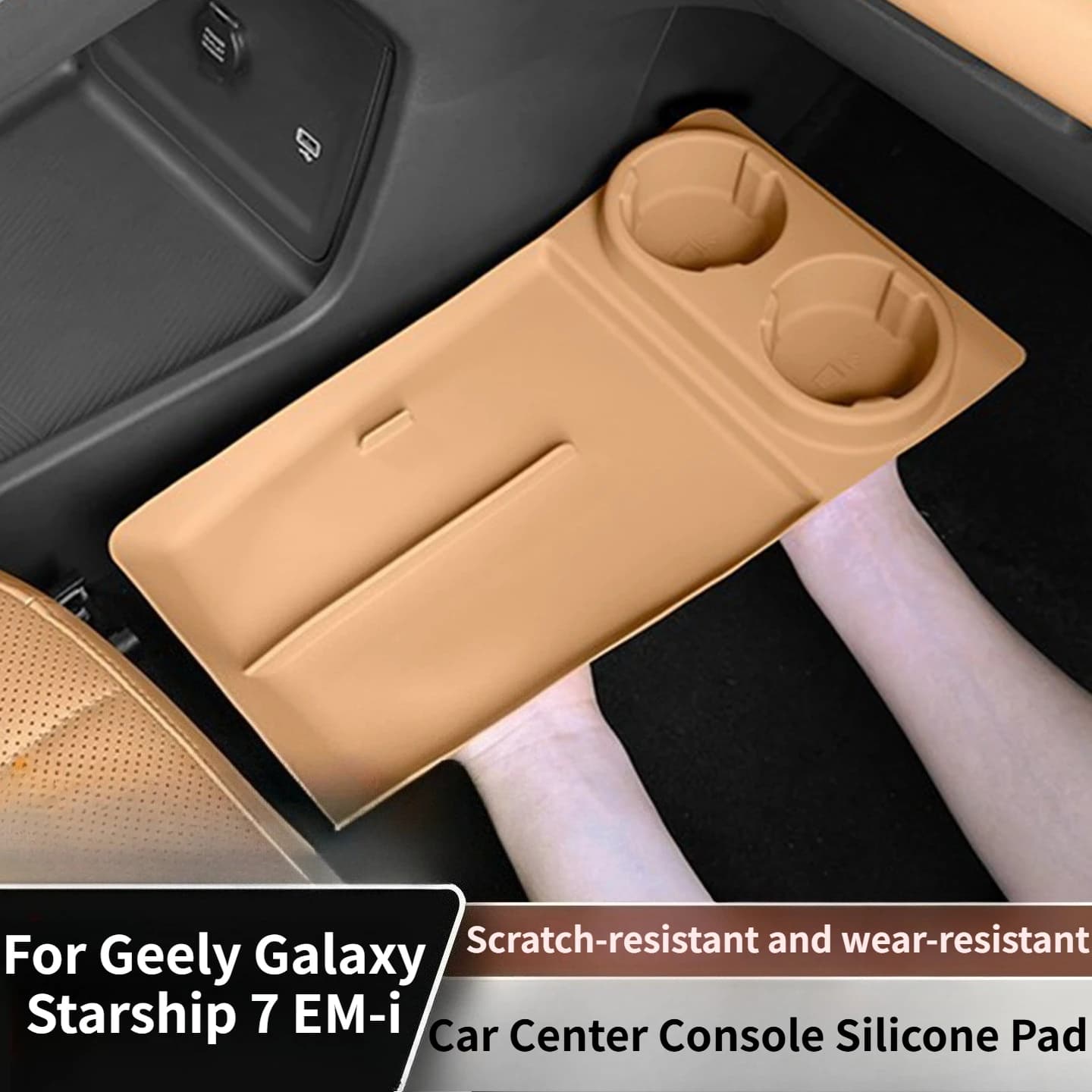 For Geely Galaxy Starship 7 EM-i Car Center Console Silicone Pad Water Cup Storage Mat Organizer Storage Box Interior Accessorie