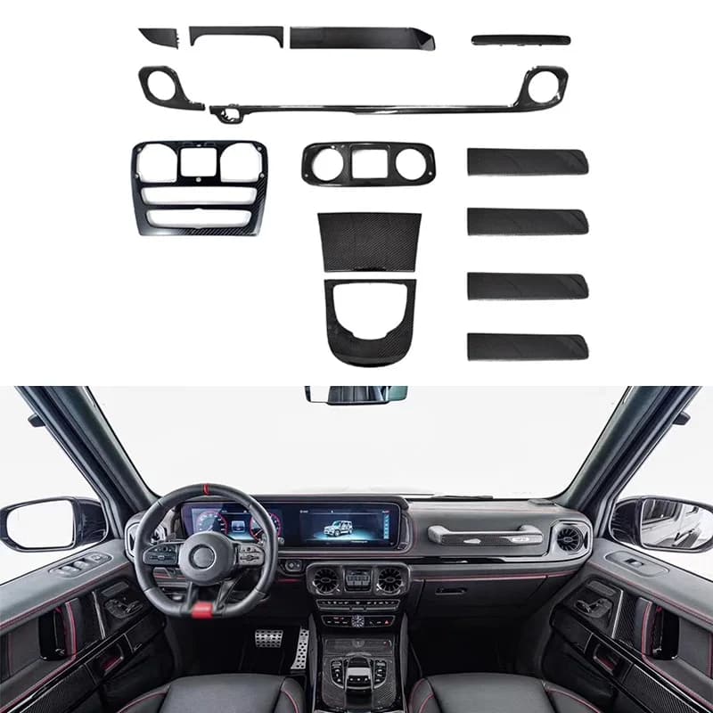 2019+ for  G Class W464 W463A G500 G63 Auto Parts Carbon Finber Interior Decoration Parts for W464 G63 G500 Carbon Finber 14pcs