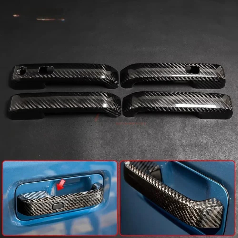 Auto Parts Dry Carbon Fiber Car Side Door Handle Cover Trim