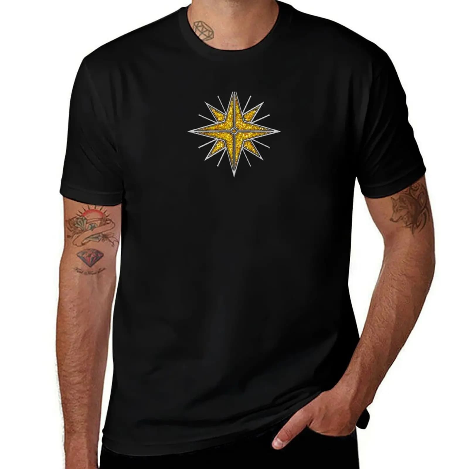 Feanorian star, elven badge, coat of arms, House of Feanor T-Shirt Casual All Match Short Sleeve T-Shirt