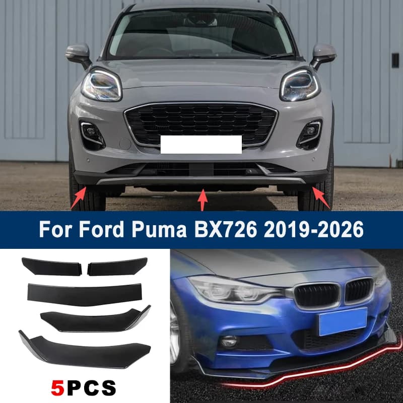For Ford Puma BX726 2019-2026 model, adjustable 5PCS front bumper lip spoiler protection decorative kit, car body kit
