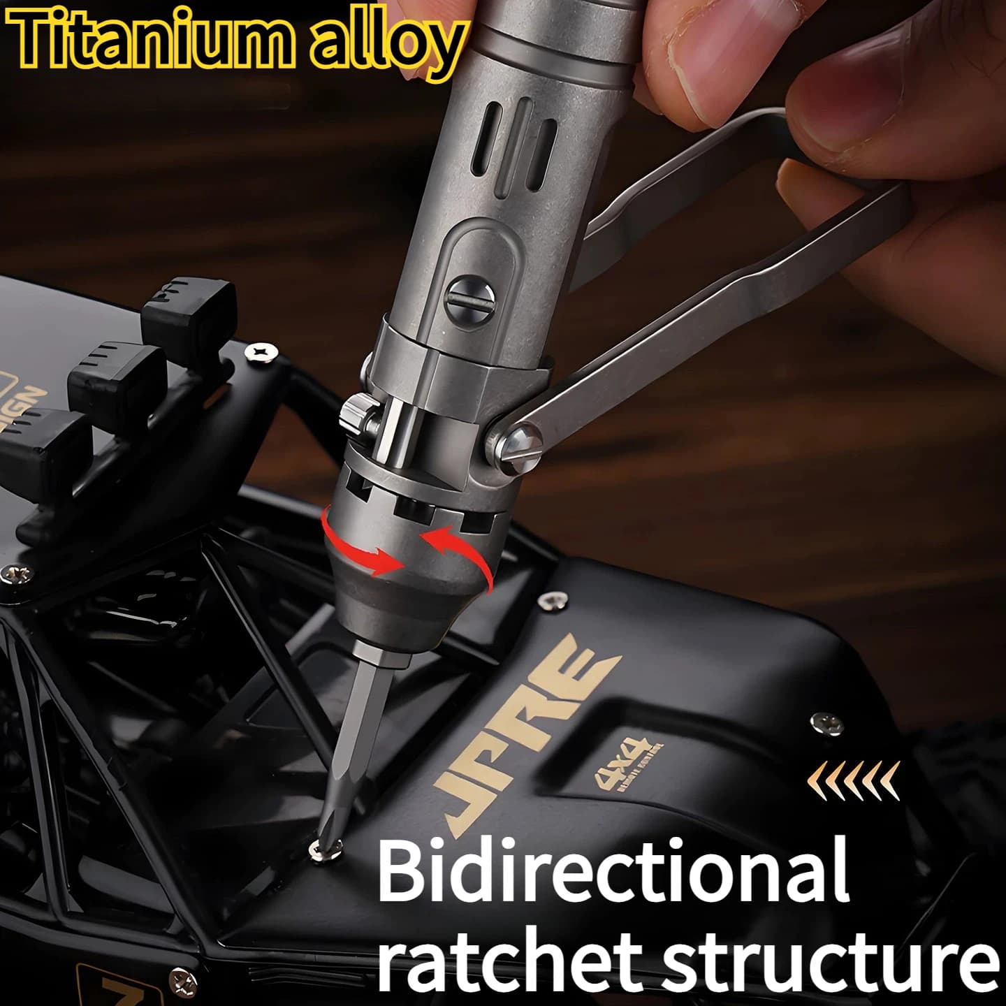 NEW Titanium Alloy Forward and Reverse Rotation Ratchet Screwdriver with Built-in Batch Head EDC Multifunctional Tool Parts