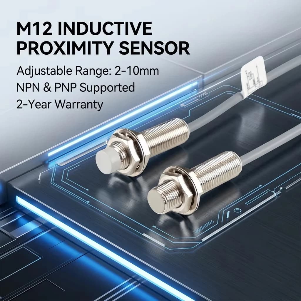 Pnp Npn M12 Proximity Switch Sensor, Induction Switch 4mm 2-10mm Adjustable Proximity Sensor, Suitable for 3D Printers
