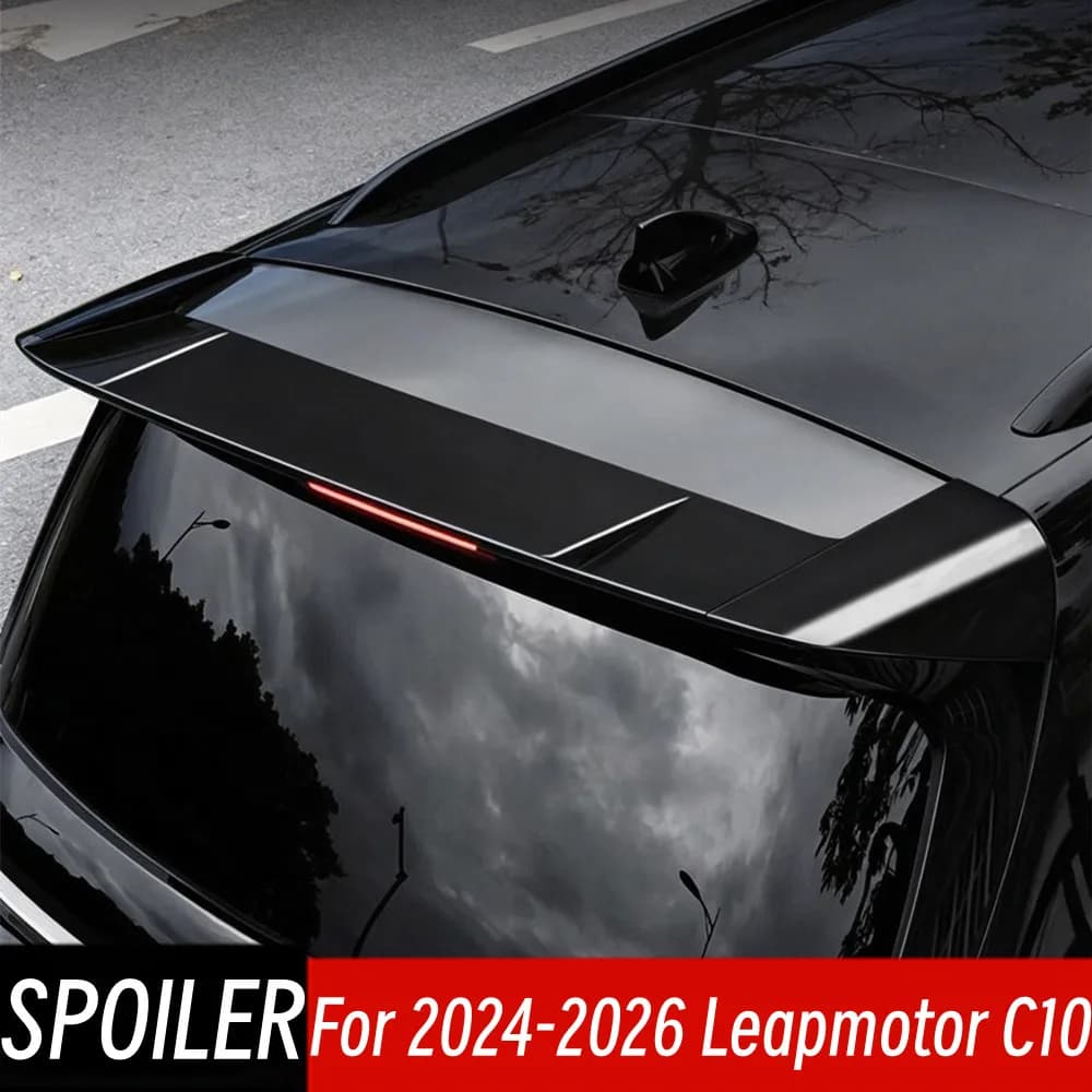 For Leapmotor C10 2024 2025 2026 Rear Roof Trunk Lid Spoiler Wings Sport Styling Car Tail Wings Glossy Black Exterior Accessorie