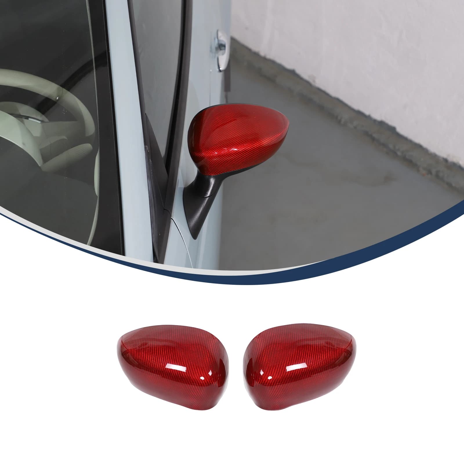 Exterior Mirror Covers Trim Sticker Real Carbon Fiber Rearview Caps Trim For Fiat 500 Abarth 500C 312 2010-2024 Car Accessories