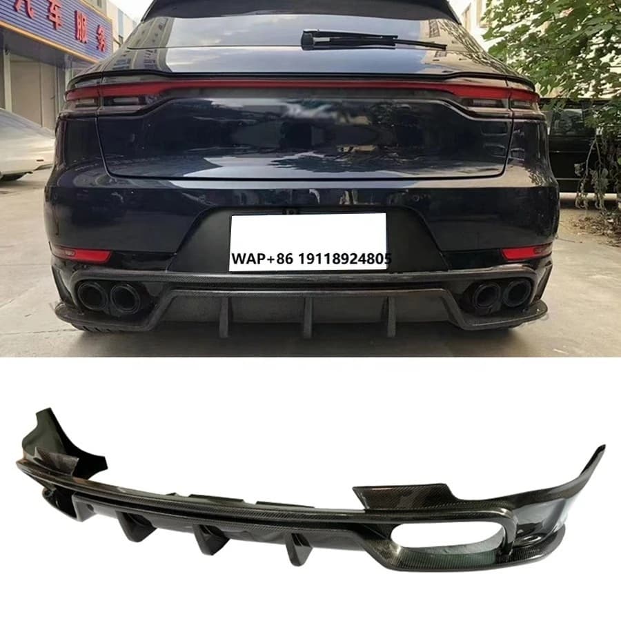 95B Carbon Fiber Rear Diffuser for  Macan 95B 2014-2021 Rear Bumper Lip Diffuser Splitter Spoiler Bodykit