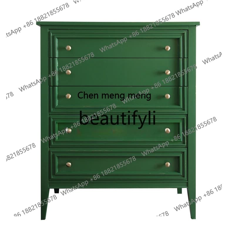 Solid wood chest/personalized drawer locker/green neoclassical entrance cabinetH
