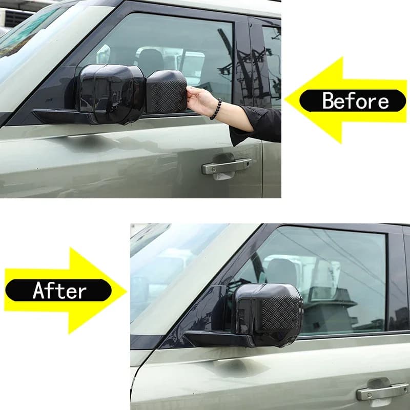 For Land Rover Defender 90 110 130 2020-2024 Car ABS Bright Black Car Side Car Rearview Mirror Cover Trim  Accessories