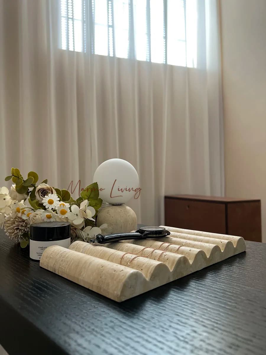 Wabi Sabi Japanese Jewelry Tray Natural Stone Soap Dish Bathroom Decor Aromatherapy Holder