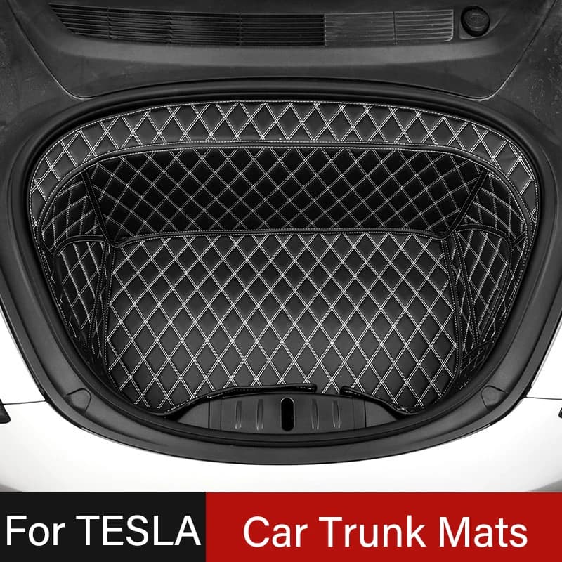 Car Trunk Boot Mat Suitable Front Cargo Liner PU Leather For Tesla Model Y 2022 2021 2020 Accessories Model 3 2022 2021 2022
