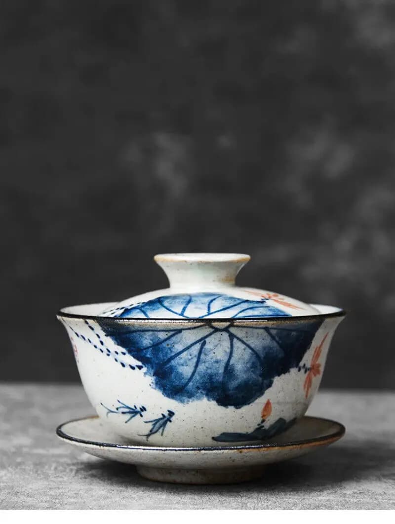 Hand Painted Lotus Gaiwan For Tea Pottery Tureen With Lid Collection Nice Art Work