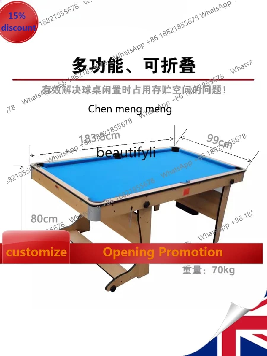 S7486 ss 200.00cm Folding Four-in-One Multifunctional Pool Table/Restaurant/Table Tennis Table/DART Family Game Table