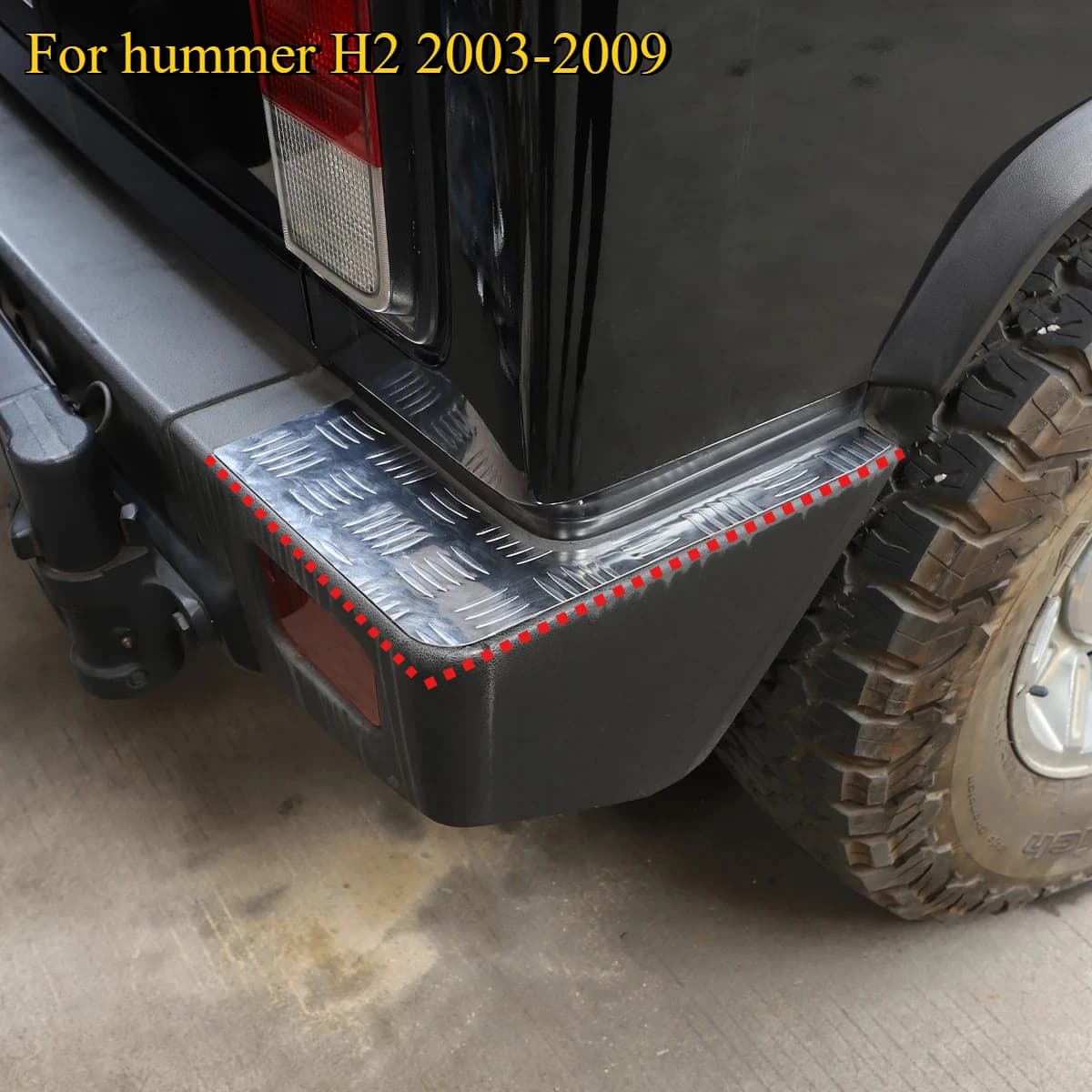 For Hummer H2 03-09 car styling Aluminum Alloy Silver Car Rear Bumper Side Protector Plate Trim Sticker Car Accessories