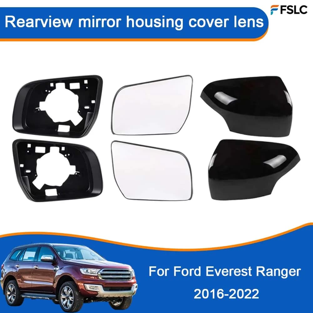 Car Rearview Accessories Rearview mirror housing cover lens For Ford Everest Ranger 2016-2022 Cars Accessories Upgrade