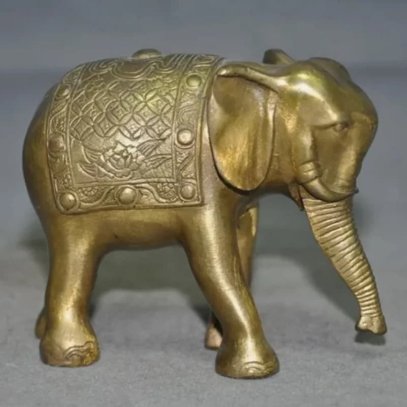 3.4" China bronze Gilt Feng Shui Lucky wealth deer deer Pen wash Ashtray statue