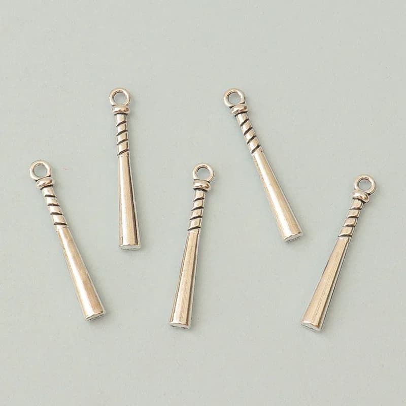 5pcs Dollhouse Mini Baseball Bat Stick Diy Alloy Simulation Sports Scene Decoration Miniature Doll Accessories Home Decor Crafts