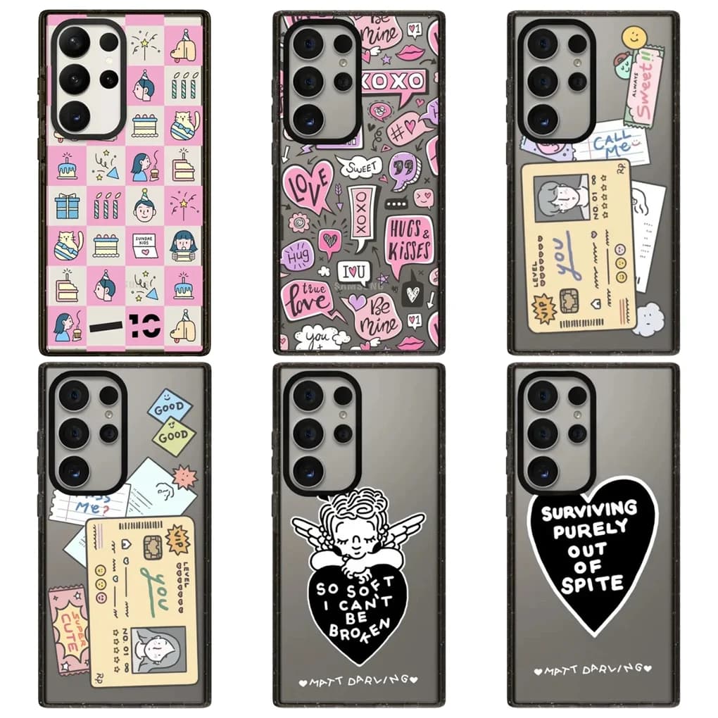 Cartoon Birthday Cake Acrylic Border Magnetic Phone Cover for Samsung Galaxy S23 S24 S25 Ultra S25+ Plus Case