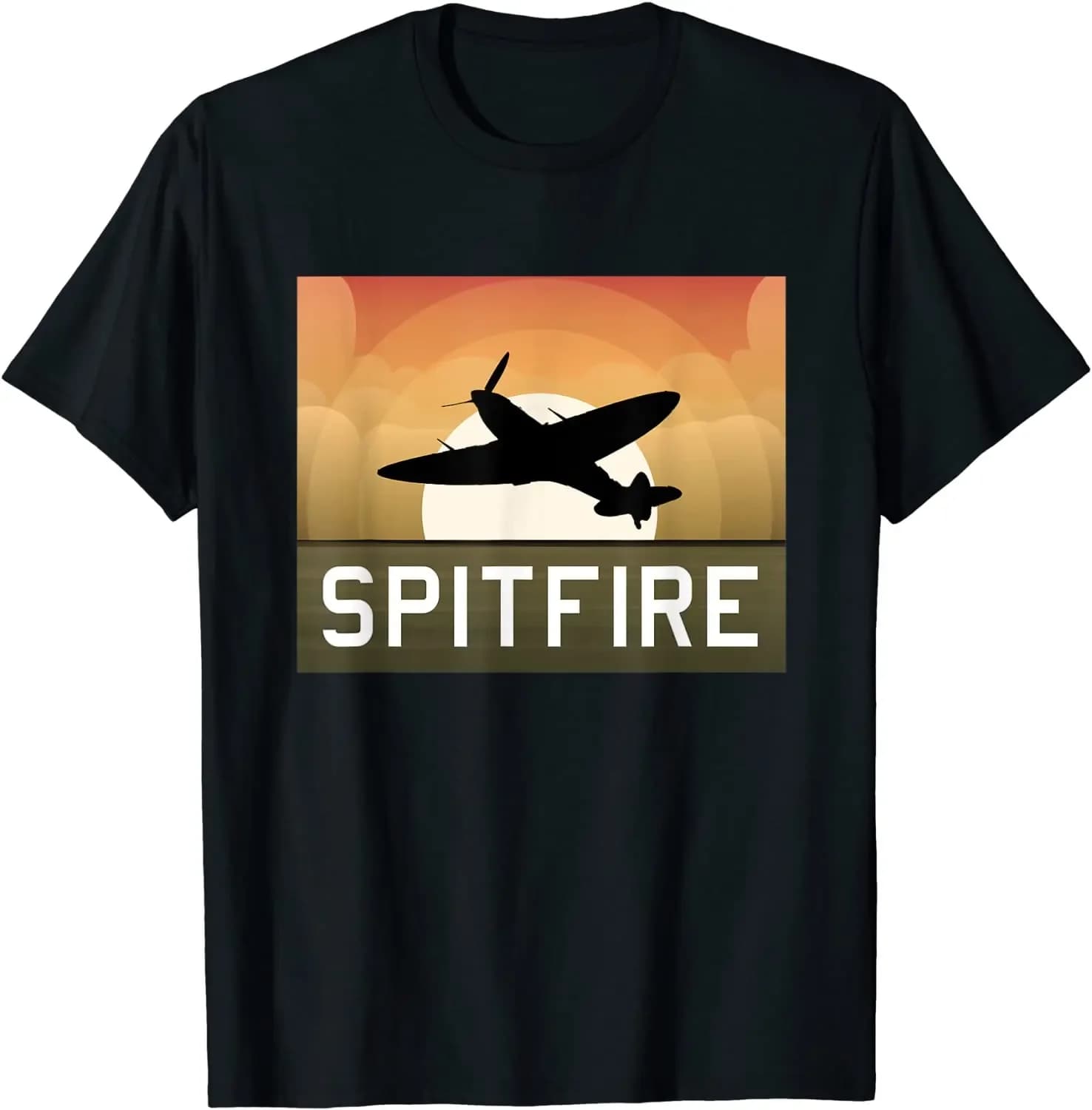 Spitfire Plane Aircraft  Airplane Aeroplane Men T-Shirt Short Casual 100% Cotton Shirts