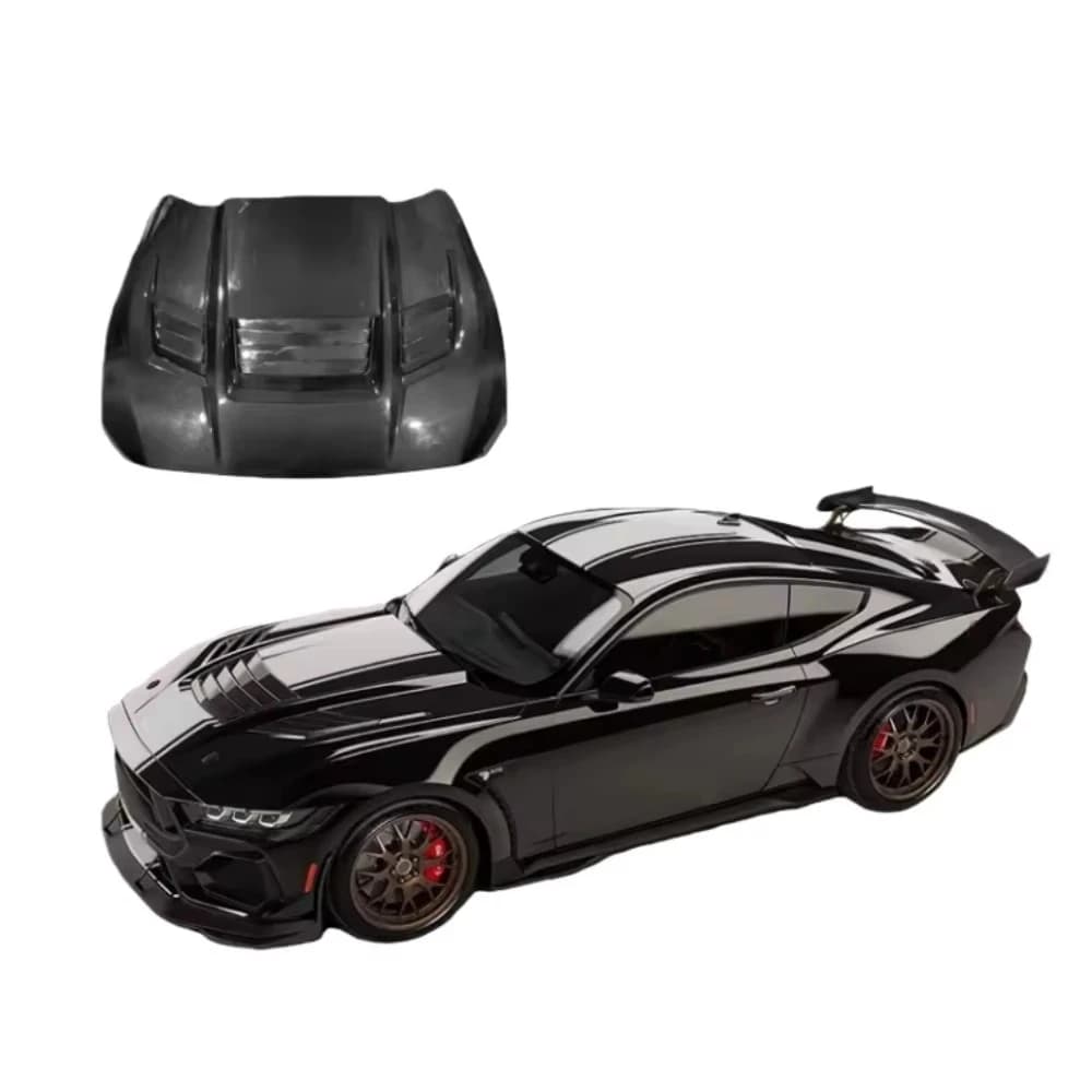 Premium Carbon Fiber Hood for 2024 Mustang - Direct Replacement High-Quality Engine Hood