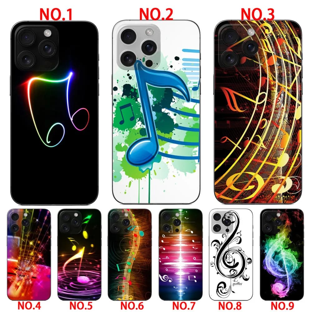Colorful Music Note casing  for iPhone 6 6 Plus 7 8 SE 2020 SE 2022 7 Plus 8 Plus X XS XR