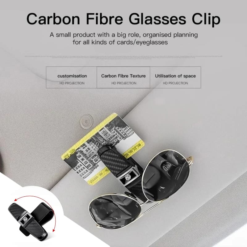 Car Sun Visor Glasses Clip Dual Function Holder Anti-scratch Glasses Clip For MG ZS MG4 EV MG HS MG3 MG5 EV Marvel R MG ONE