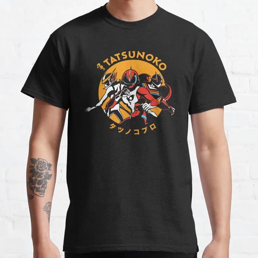 152 Trio Tatsu Polymar Japan Superheroes Anime Trio Hurricane 100% Cotton Vintage Short Sleeve Round Neck Grendizer T-Shirts