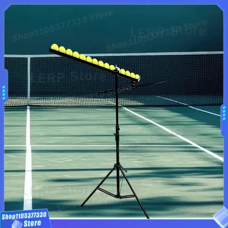 Portable Tennis Pitcher Machine Adjustable Lightweight Iron Plastic Frame For Solo Home Practice Court Training Aid Device