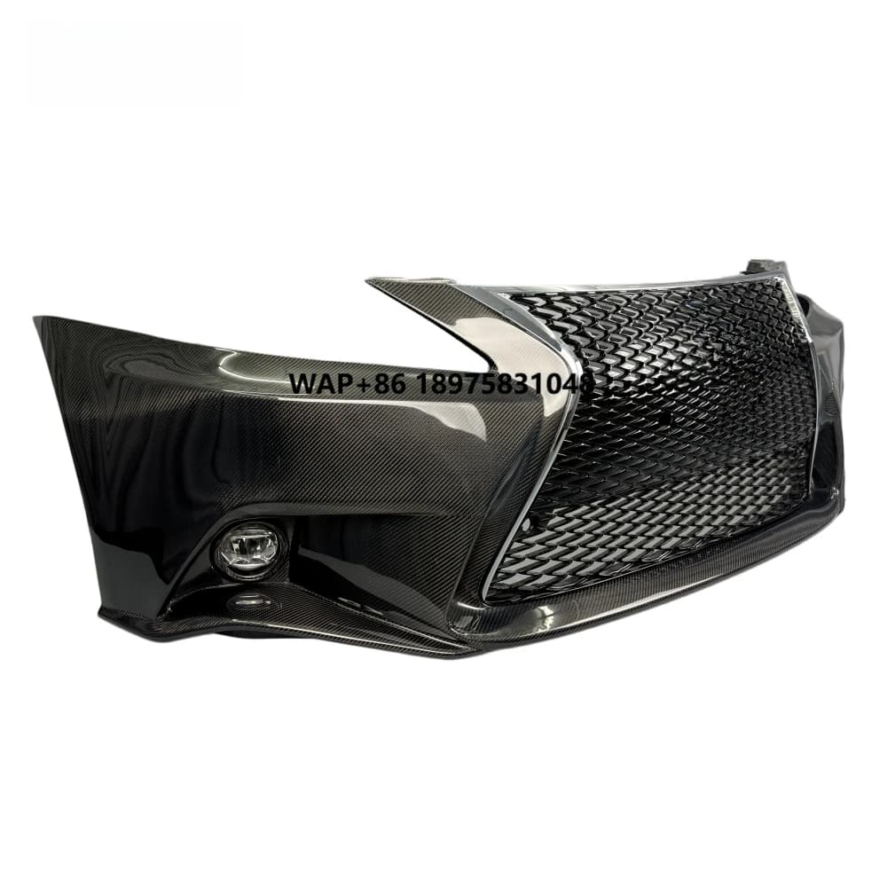F SPORT Carbon Fiber Front Bumper with Exhaust Cut-Outs New for 2006-2012 for IS250 IS300 IS350 Upgrade to 2013 Body Kit