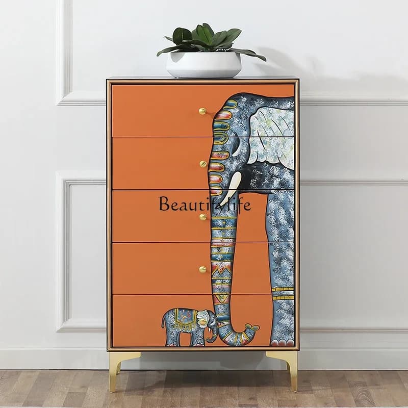 04*auspicious American chest of drawers light luxury living room foyer entrance cabinet