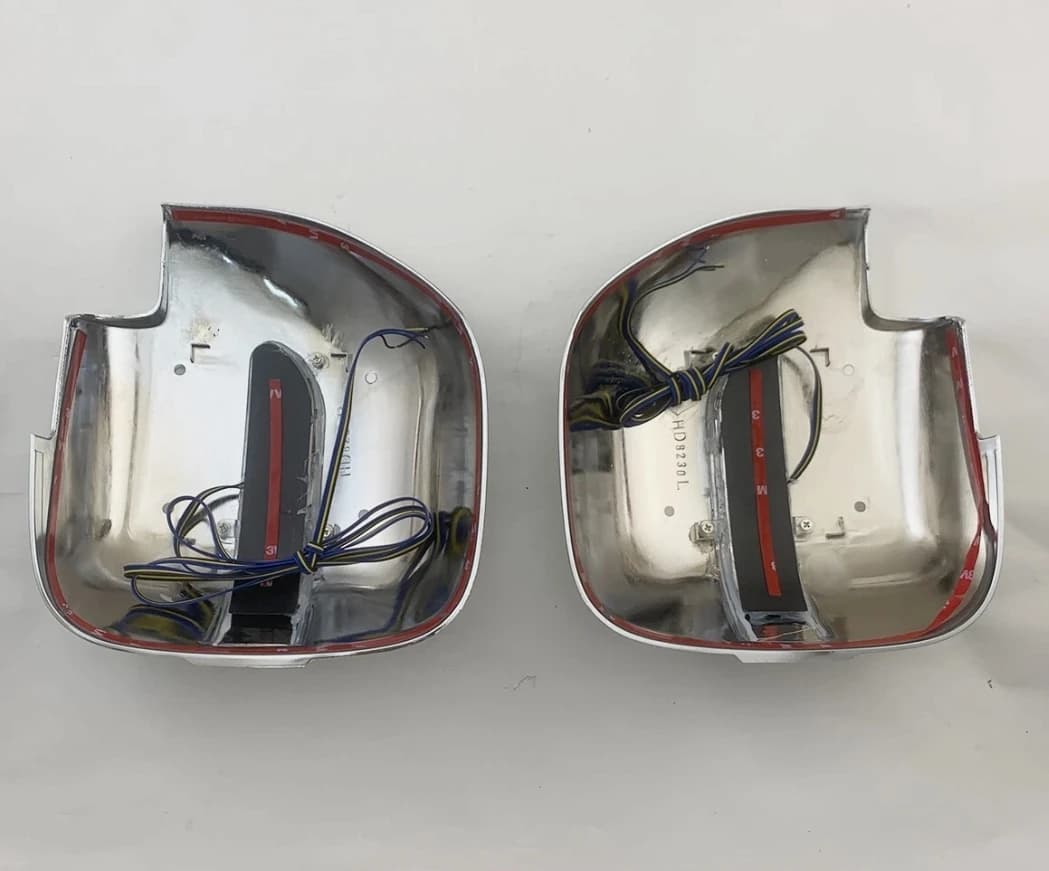 Chrome Car Side Mirror Covers With LED Light For Mitsubishi Pajero V73 2001-2006-- Sturdy Accessory