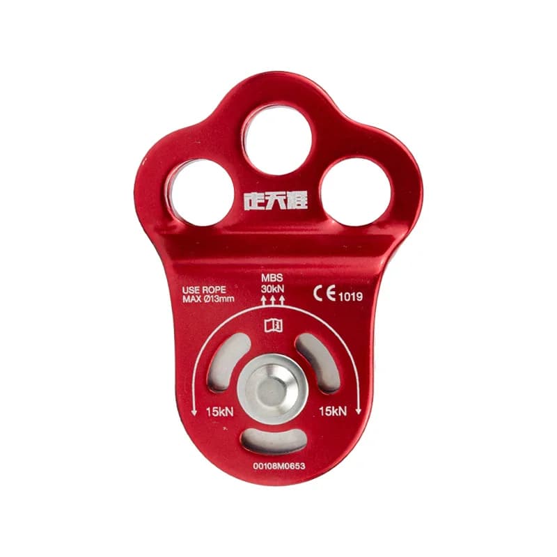 Ce Certified Triple Attachment Climbing Hook Pulley Three Hole Single Pulley Climbing Pulley High Strength Outdoor Climbing
