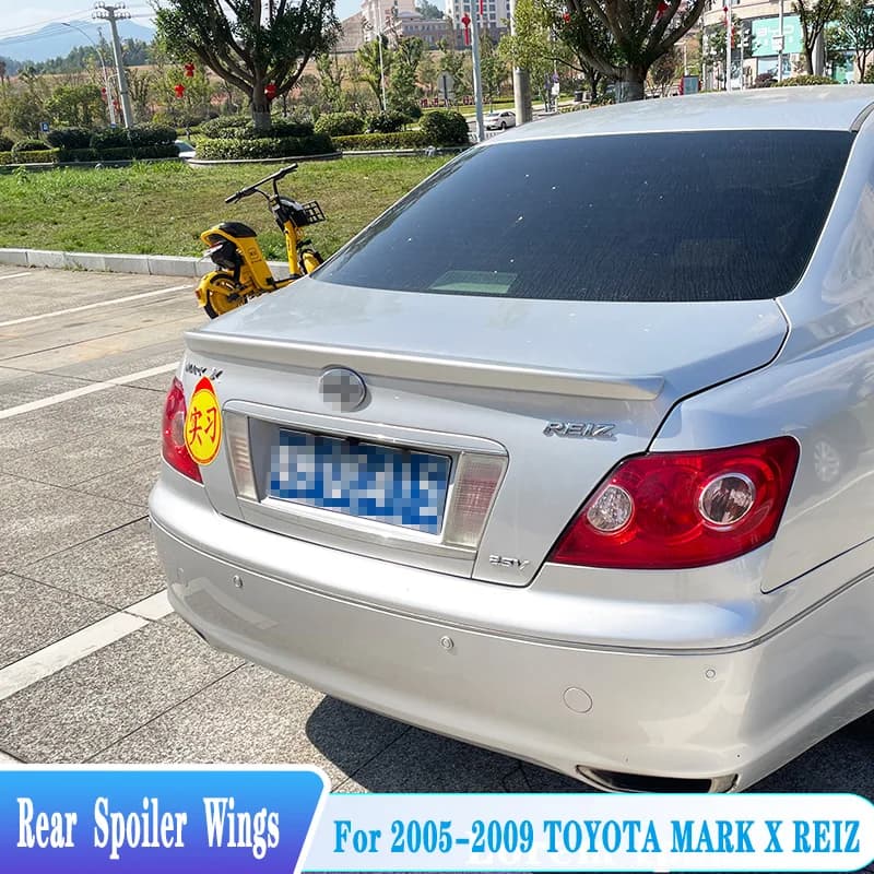 For 2006-2009 Toyota Mark X Reiz Car Rear Trunk Spoiler Roof Spoiler Wings ABS Material Car Exterior Tuning Trim Kit Accessories